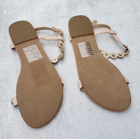 Just Fab Blush Metalic T Strap Ankle Sandals Sz 7.5 - Picture 4 of 4
